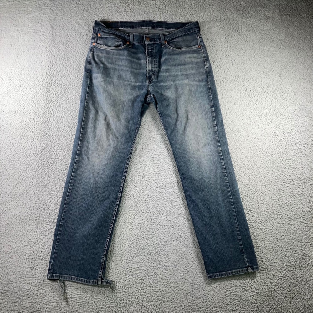 Levi's 559 Relaxed Straight Jeans Men 36x32 Destroyed Hem Skater Baggy Fit 36x31